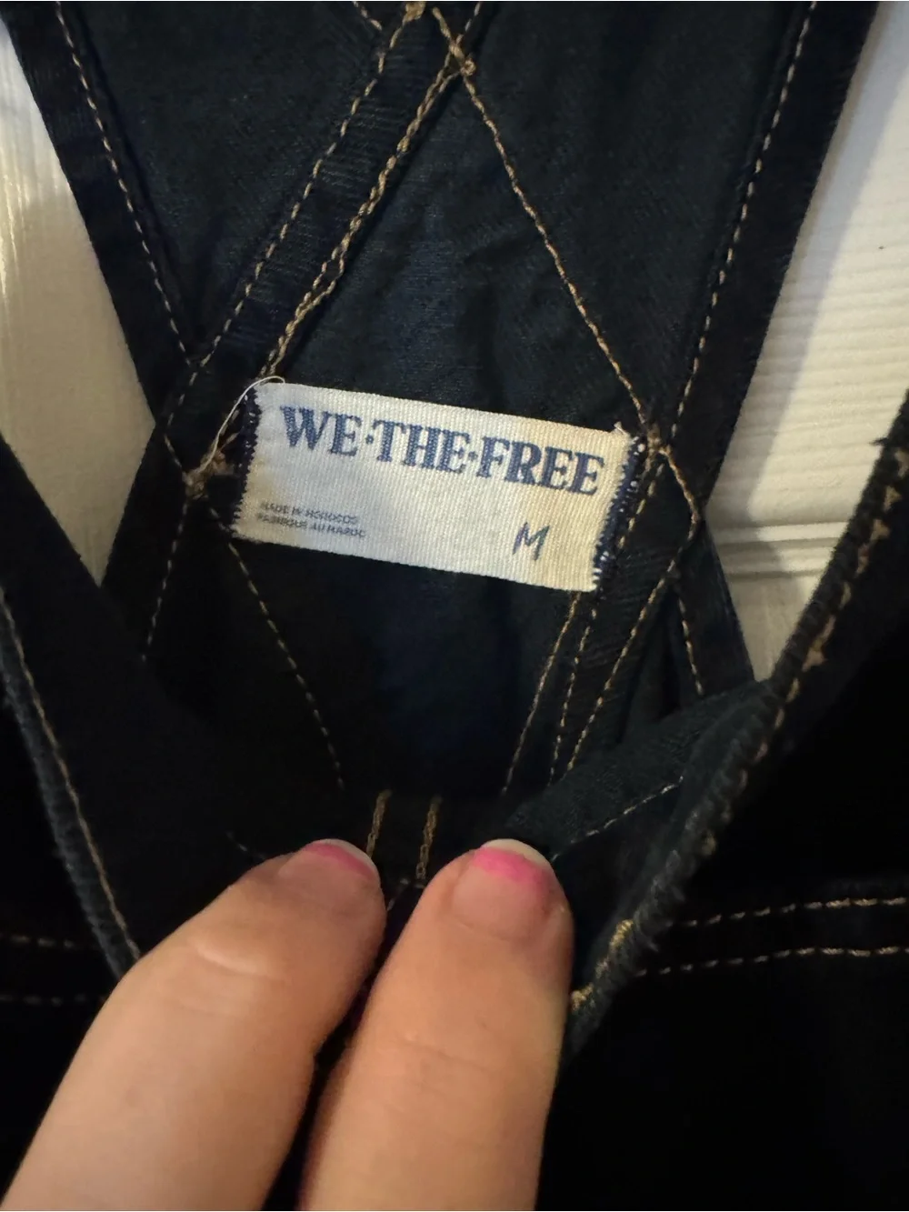 Free People Dark Indigo Denim Overalls